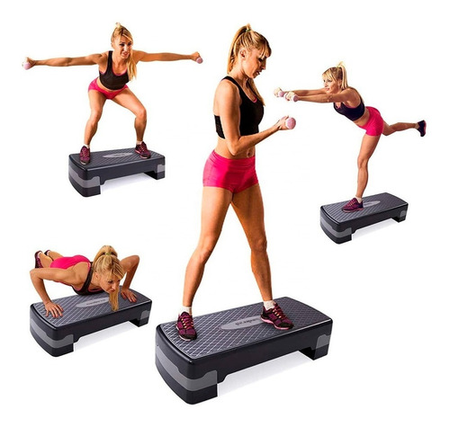 Imagen 2 de 7 de Banco Step Para Fitness Gimnasia Regulable Hts