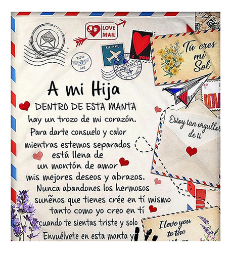 . Mantas Con Mensaje Con Carta A Mi Hija.