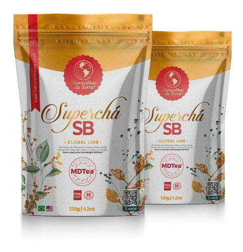 Kit 2 Super Cha Sb Seca Barriga Maravilhas Da Terra Original