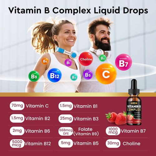 Cfilihtc Complejo De Vitamina B Gotas Líquidas - Fresa