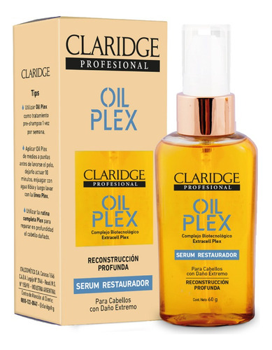 Serum Oil Plex Claridge Para Cabellos Con Daño Extremo