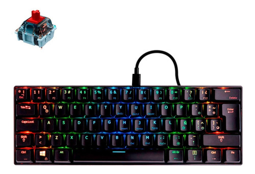 Teclado Mecánico Gamer Vsg Mintaka Negro Switch Rojo