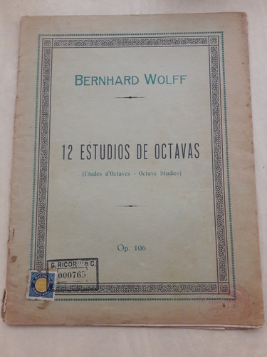 Libro De Partituras 12 Estudios De Octavas. Para Piano. 