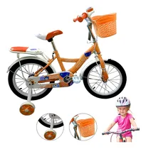 Comprar Bicicleta Infantil Entrenadora R-16 Canasta Asiento V-brakes Color Naranja Tamaño del cuadro 16
