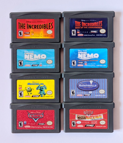 Lote 8 Jogos Da Disney Pixar Originais Gba Game Boy Advance