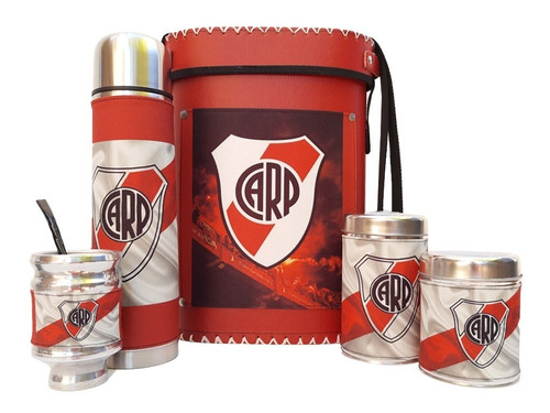 Set Matero Equipo Kit De Mate, River Plate M3, Marbry Shop