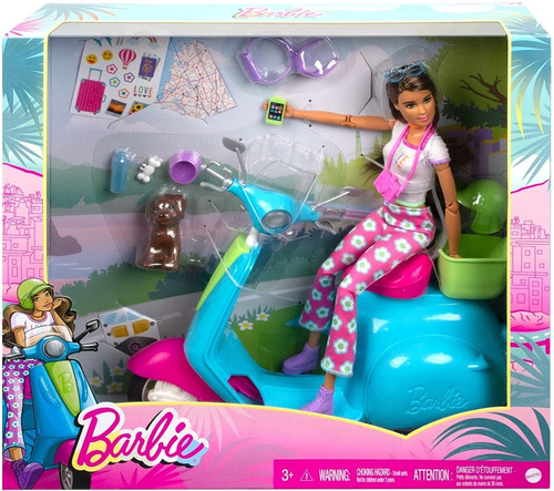 Imagem 1 de 6 de Barbie Travel Fashionistas 2022 Scooter Moto Teresa Articula
