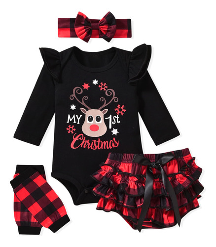 Ropa De Navidad Para Niñas Recién Nacidas, Trajes De Reno.