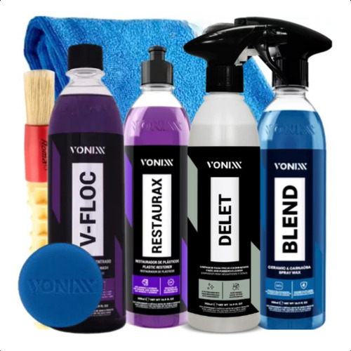 Kit V-floc Vonixx Shampoo Lavagem Cera Blend Delet Restaurax