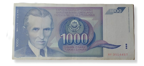 Billete De Yugoslavia Sin Sircular 1000 Dinara 