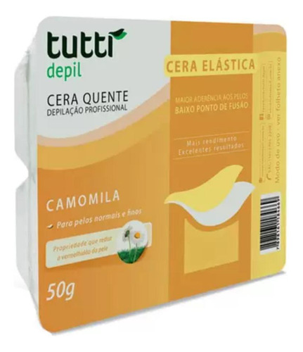 Cera Elástica Tutti Depil Camomila 50g Para Pelos Finos
