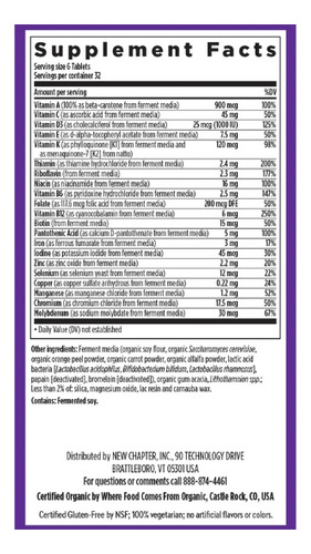 New Chapter Suplemento Multivitamínico Tiny Tabs 192 Sfn