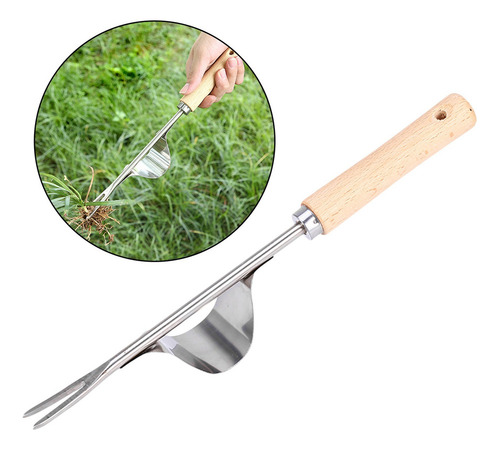 Extractor De Malezas Portátil Con Mango De Madera Para
