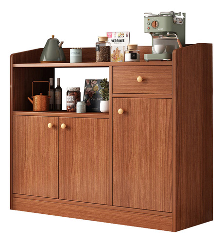 Moderno Multiusos Organizador Cocina Con 3 Puerta90*30*80 Cm Marrón Claro