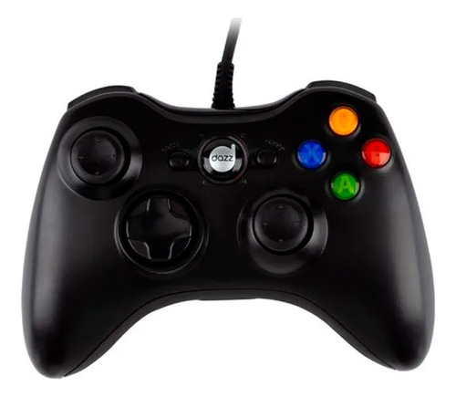 Control Alámbrico Dazz Pc Usb 2.0 Combat Double Shock Color Negro