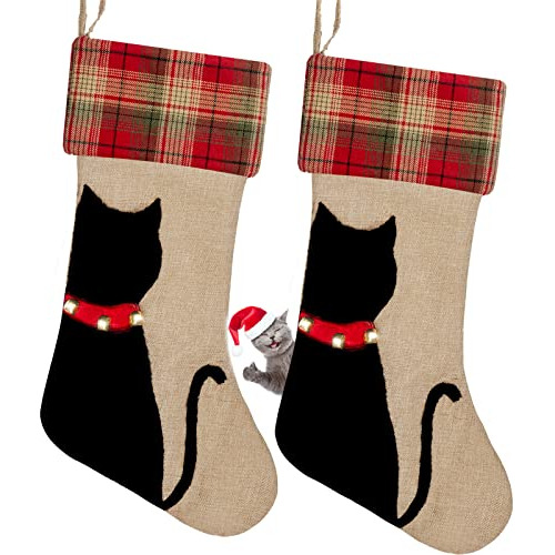 2 Pcs Medias De Navidad Mascotas, Medias De Navidad Gat...