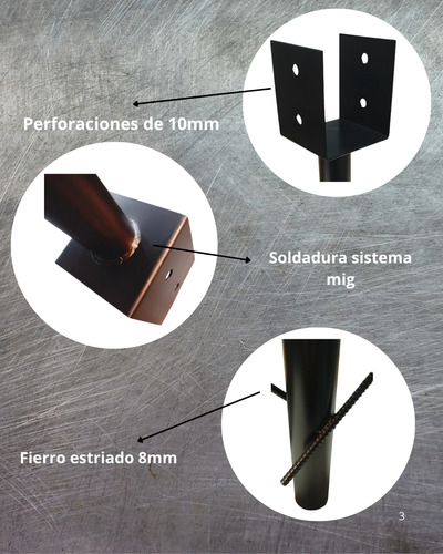 Anclaje O Base De Pilar De Madera 4x4 (cepillado)