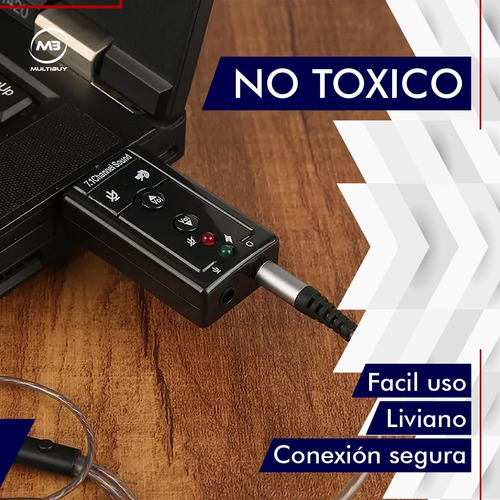 Imagen 4 de 10 de Placa Sonido Usb Audio Externa 7.1 Pc Tarjeta Sonido Con Mic