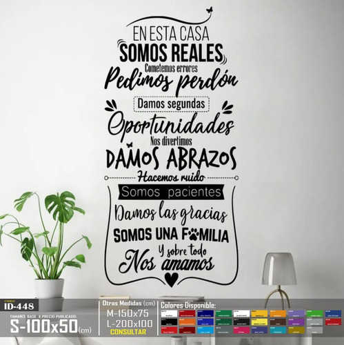 Vinilos Decorativos Frase En Esta Casa Moderna Stickers