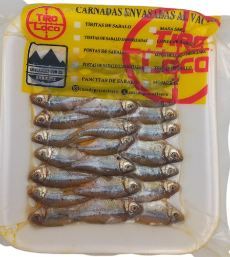 Carnada Mojarra Envasada Al Vacio Pesca Pejerrey Pack X 10