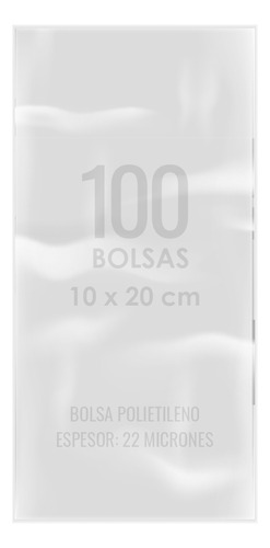 Bolsas Plásticas Transparente Polietileno 10x20 Cm 100 Unids