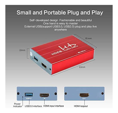 Mirabox Capture Card, Usb 3.0 Hdmi Game Capture Of