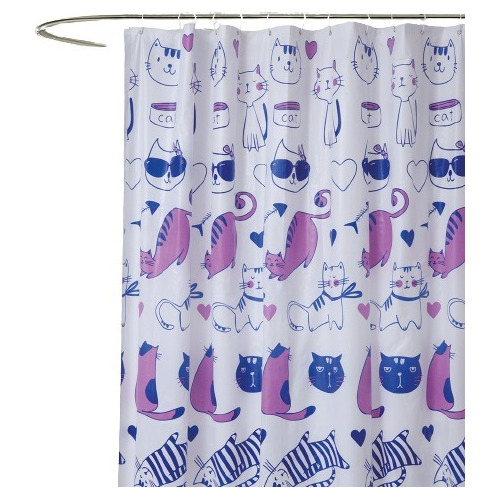 Cortina De Baño Plastica Jean Cartier Estampada 180x180 Cm