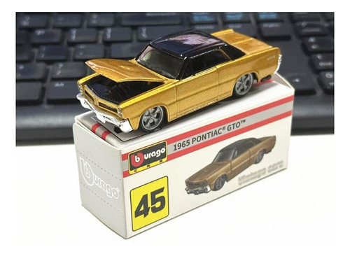 Auto Pontiac Gto 1965 45 Escala 1:64 1/64 Bburago Coleccion Color Dorado Oscuro