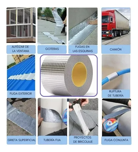 Pack 2 Sellador Butilo Techo Gotera Impermeable 5cmx10mtrs