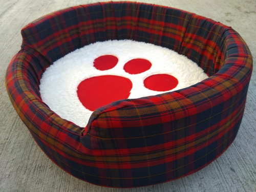 Cama Escocia 52x50x17 Con Cojin Desmontable Para Perro