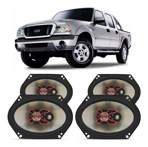 Kit Alto Falante Ford Ranger 2005 A 2009 Bravox 200w Rms