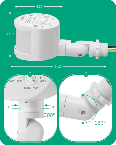 Edishine Sensor De Movimiento 180 Grados Hasta 18 Metros Mmg
