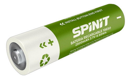 Imagen 2 de 4 de Pila Batería Recargable 18650 Spinit 2800mah 3.7v En Palermo