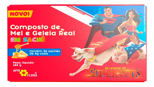 Mel Com Geléia Real Apis Flora Nutritivo Em Sachê Kids 144g 