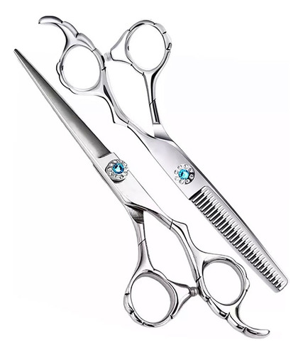 Conjunto De Tesouras Cabeleireiro& Barbeiro Corte/ Desbaste