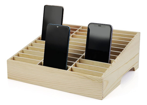 Ozzptuu 36-grid Soporte De Madera Para Teléfono Celular Orga