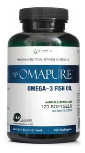 Suplemento en softgels Vitoria Biosciences  Omapure aceite de pescado concentrado en pote 120 un