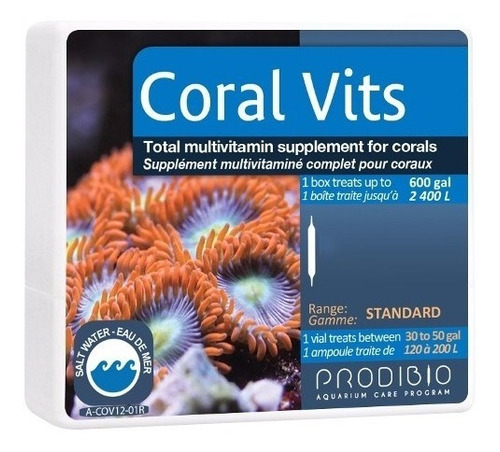 10 Ampolas Prodibio Coral Vits Vitamina Para Crescimento De Corais Em Aquários Marinhos