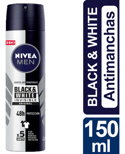 Nivea Desodorante Black & White Invisible Original X3 Unid