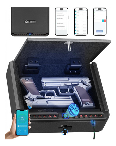Caja Fuerte Biometrica Para Pistolas 4 Vias De Acceso 