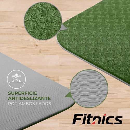 Imagen 3 de 8 de Mat Yoga Colchoneta Eco 8mm Doble Color Guías +bolso +correa