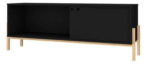 Rack Mesa Mueble Para Tv Moderno Uma Color Negro