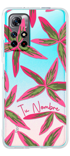 Funda Para Xiaomi Hojas Flores Para Mujer Con Tu Nombre
