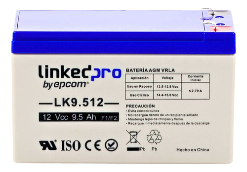 Batería Recargable Respaldo Ups No Break Epcom 12 V 9 Ah