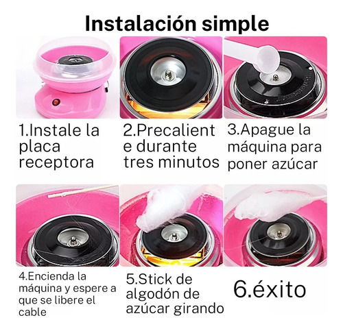 Máquina Eléctrica For Hacer Algodón De Azúcar Floss Sugar Rosa Chicle