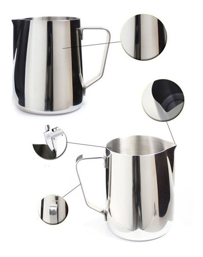 Imagem 8 de 9 de Leiteira Cremeira Inox 90 Ml Latte Barista Pitcher