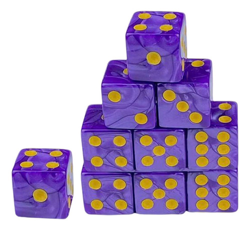 10 Dados De Colores De Dos Tonos Para Amarillo Violeta