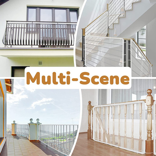 Escaleras De Seguridad Para Bebés Guard White Mesh, Malla Gr