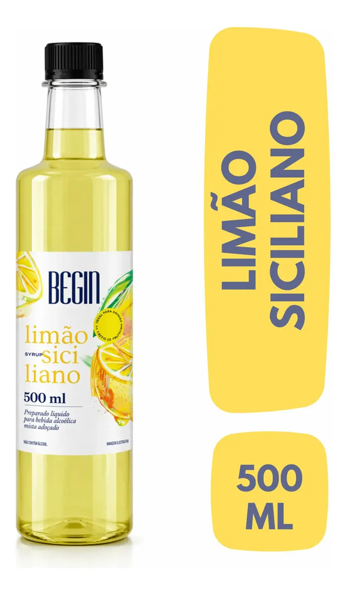 Xarope Limão Siciliano 500ml Begin - Soda Italiana E Drinks