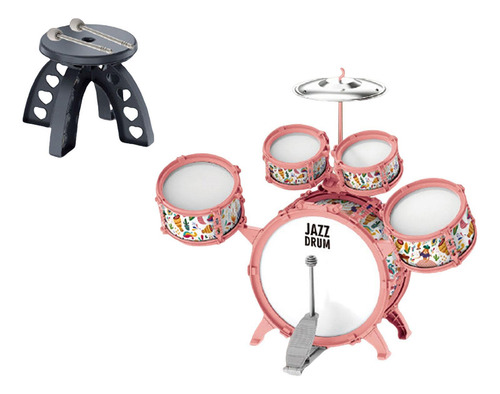 Juego De Batería De Jazz Para Niños, Instrumento Rosa